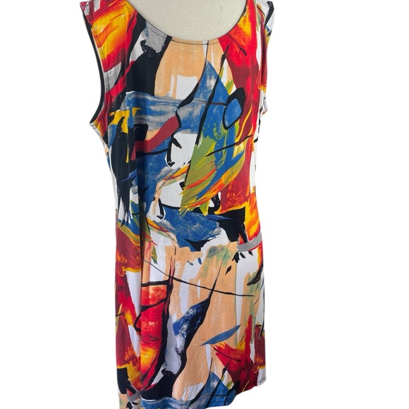 Michael Tyler Vibrant Abstract Sleeveless Dress, Size XL - Picture 4 of 6